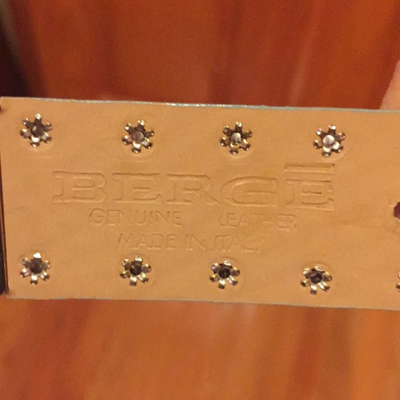 Rhinestones Leather Belt / Made In Italy - Picture 8 of 8